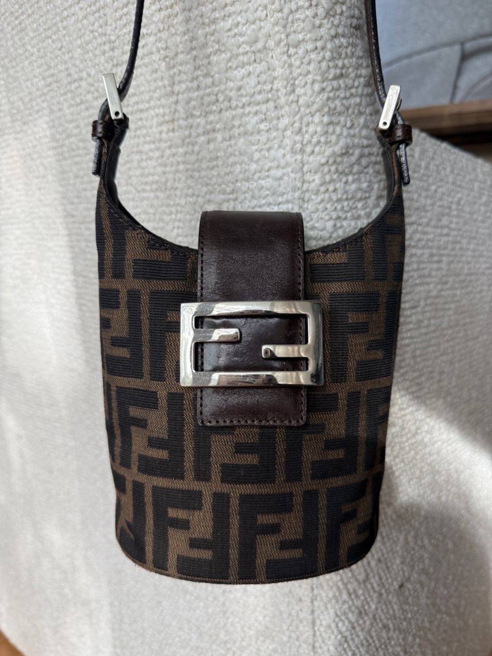 Vintage Fendi Zucca Mini Bucket Bag
